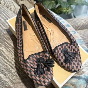 BDG Woven Leather Tassel Pointed-Toe Loafers - 9